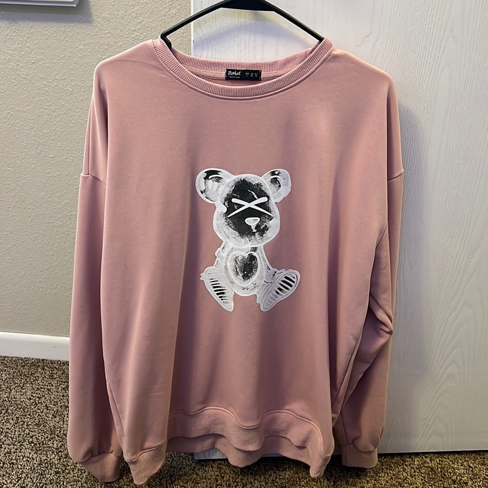 Pink Romwe graphic sweatshirt
